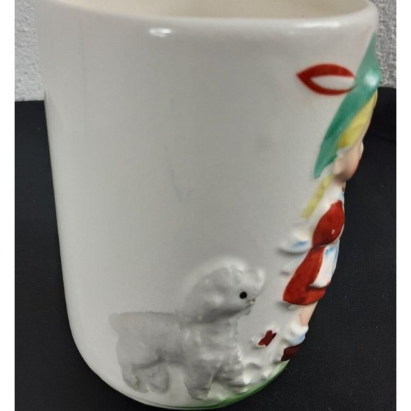 Vintage Mary Had a Little Lamb Mug 3D Nursery Rhyme Japan - Picture 2 of 10